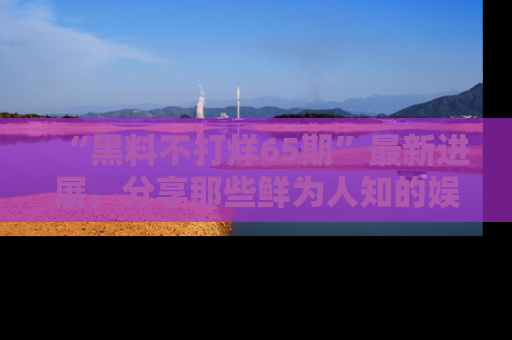 “黑料不打烊65期”最新进展,分享那些鲜为人知的娱乐八卦