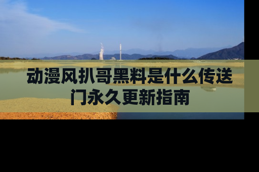 动漫风扒哥黑料是什么传送门永久更新指南