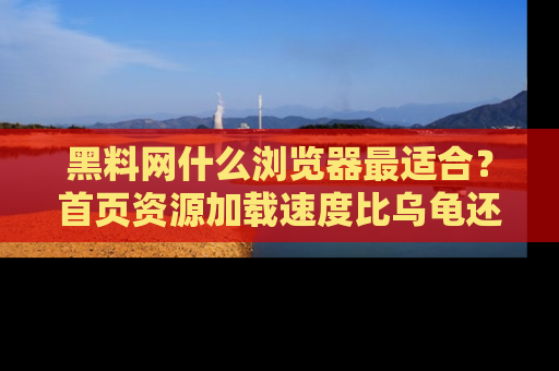 黑料网什么浏览器最适合？首页资源加载速度比乌龟还慢的体验真心吐槽！