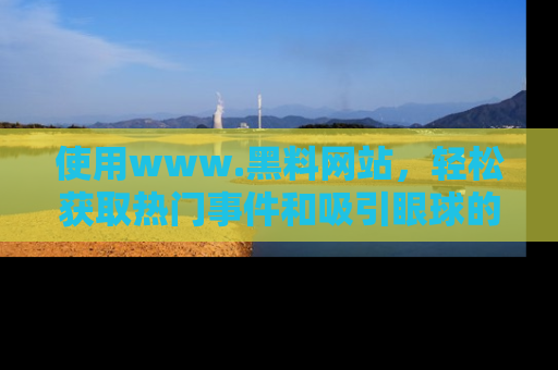 使用www.黑料网站，轻松获取热门事件和吸引眼球的黑料