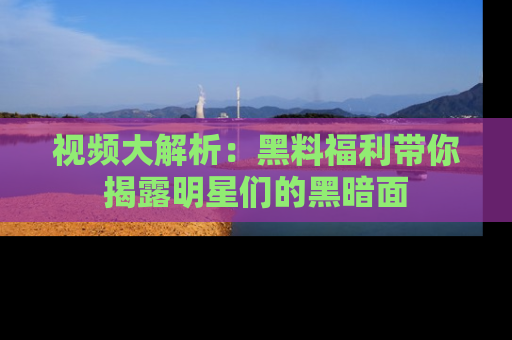 视频大解析：黑料福利带你揭露明星们的黑暗面