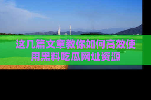 这几篇文章教你如何高效使用黑料吃瓜网址资源